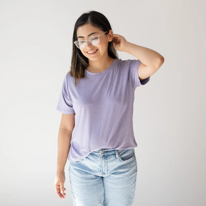 Light Fit Street graffiti design Women's Crew Neck Tee in Taro