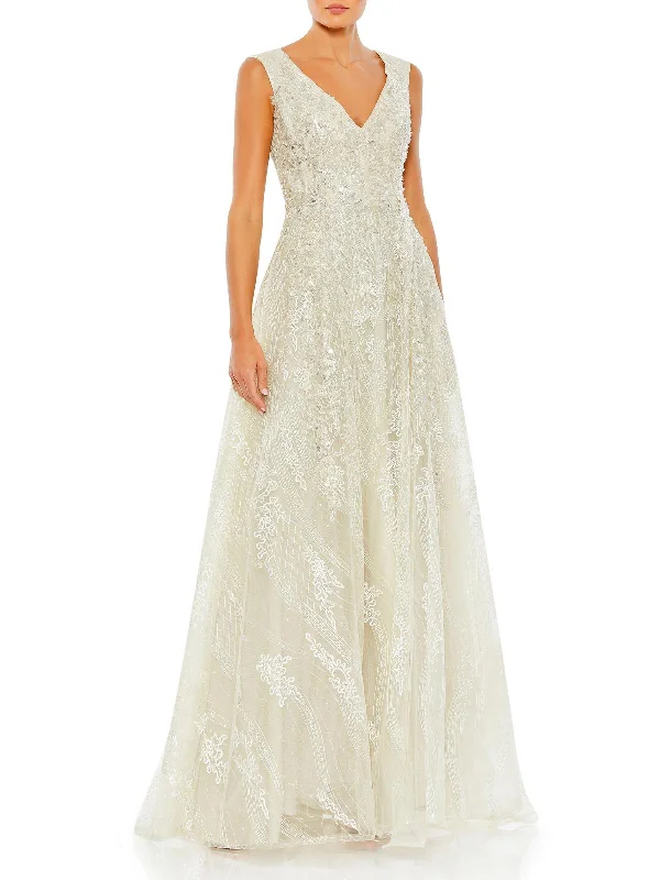 Trendy Dresses Tiered mini dress Womens Embellished Long Evening Dress