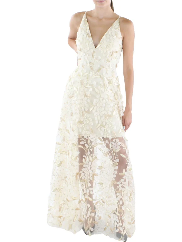 Comfortable Tops Casual slip dress Womens Embroidered Long Evening Dress