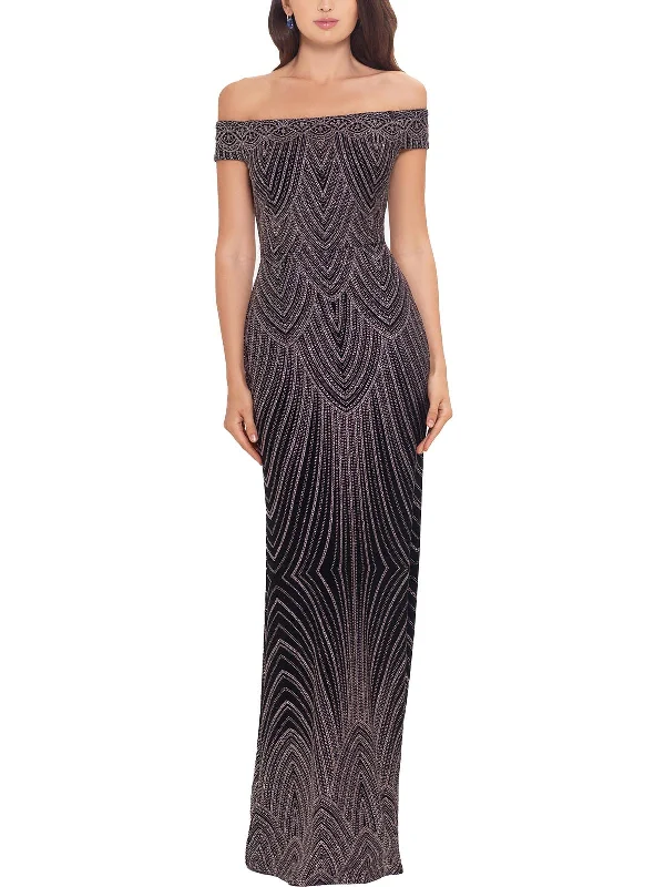 Stylish Ease Velvet dress Womens Glitter Sheath Evening Dress