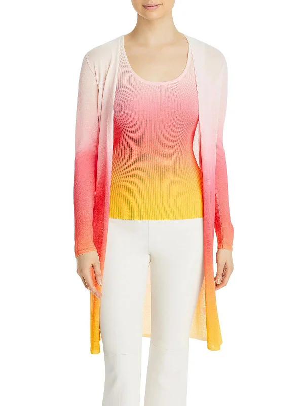 Breezy Style  Wool blend sweater Womens Two-Tone Open-Front Cardigan Sweater
