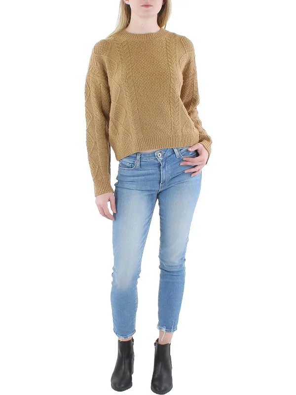 Cozy Shirts Knitted Scarf Sweater Womens Wool Blend Knit Pullover Sweater