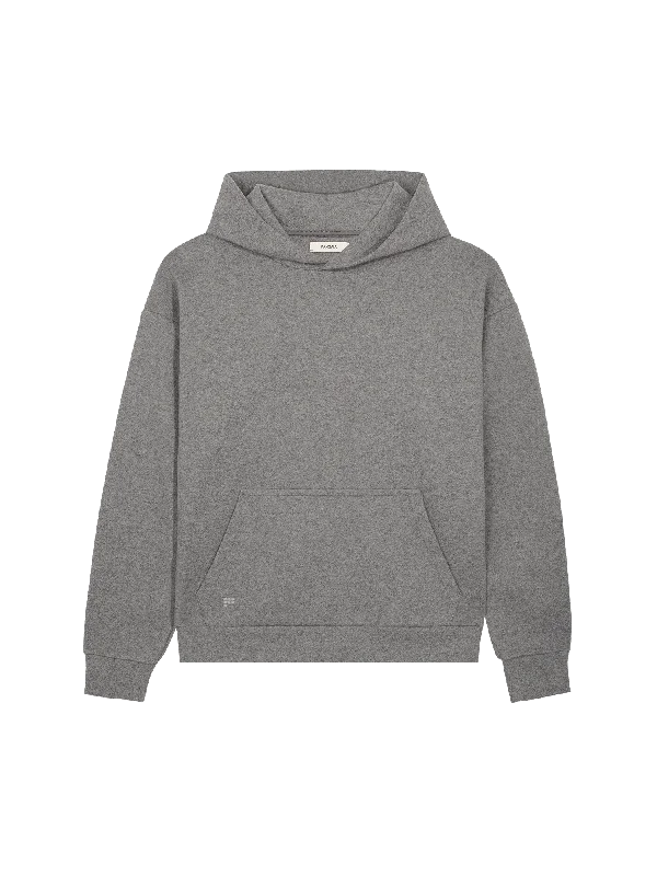 Relaxed Tops Frayed Hoodie Womens Recycled Wool Jersey Hoodie—volcanic grey