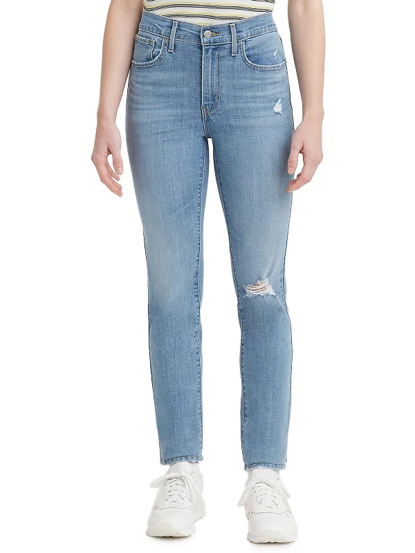 Urban Chic Vintage style pants 724 Womens High Rise Distressed Straight Leg Jeans