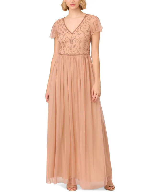 Comfy Pants Adrianna Papell Beaded Bodice Long Dress