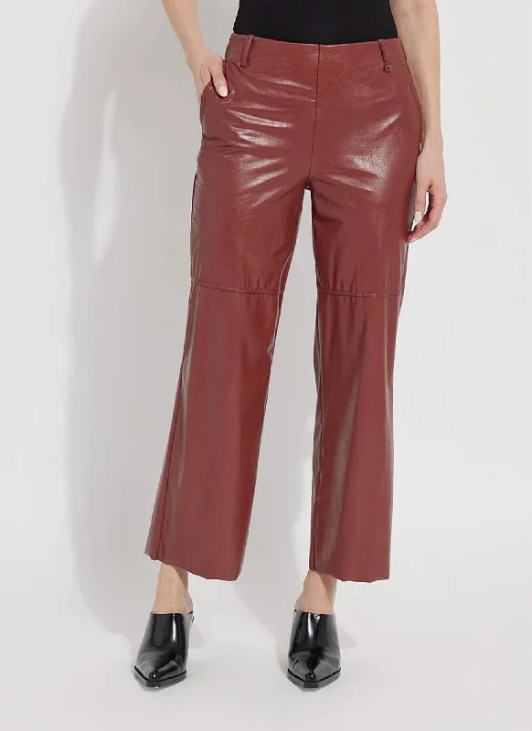 Relaxed Dresses Aimee Vegan Leather Pant In Auburn