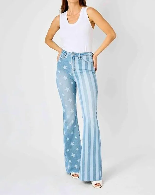 Cozy Footwear Formal work trousers Americana Flare Jeans In Light Wash