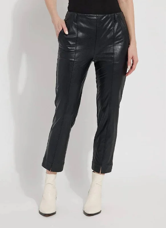 Lounge Chic Andrea Crop Vegan Trouser In Black