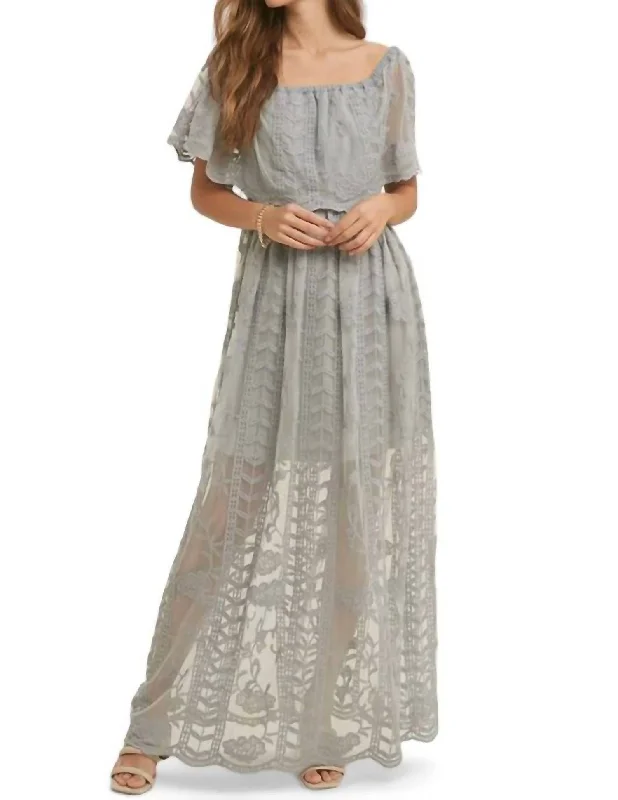 Chic Outfits Anne Lace Overlay Maxi Dress In Cloud