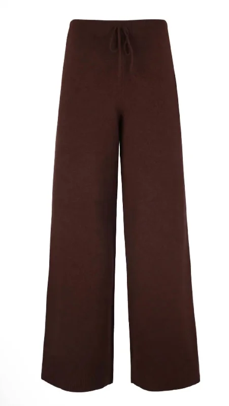 Comfy Pants Clover Wide Leg Pants In Bitter Chocolate
