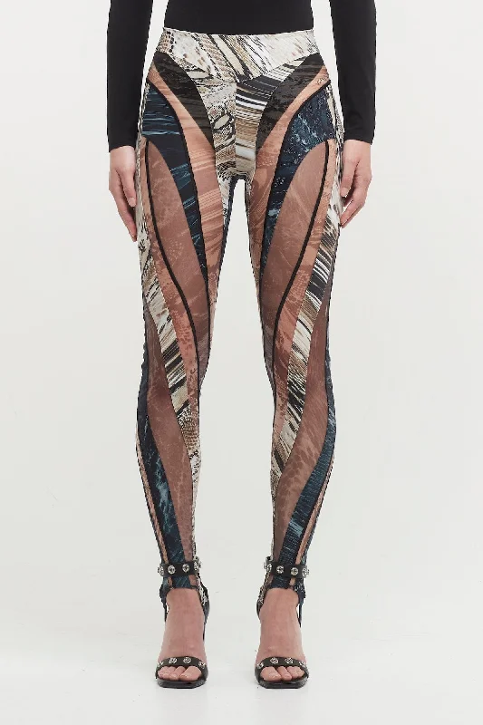 Light Dressing Camouflage leggings Mugler Printed Eco Sport in Black Snake