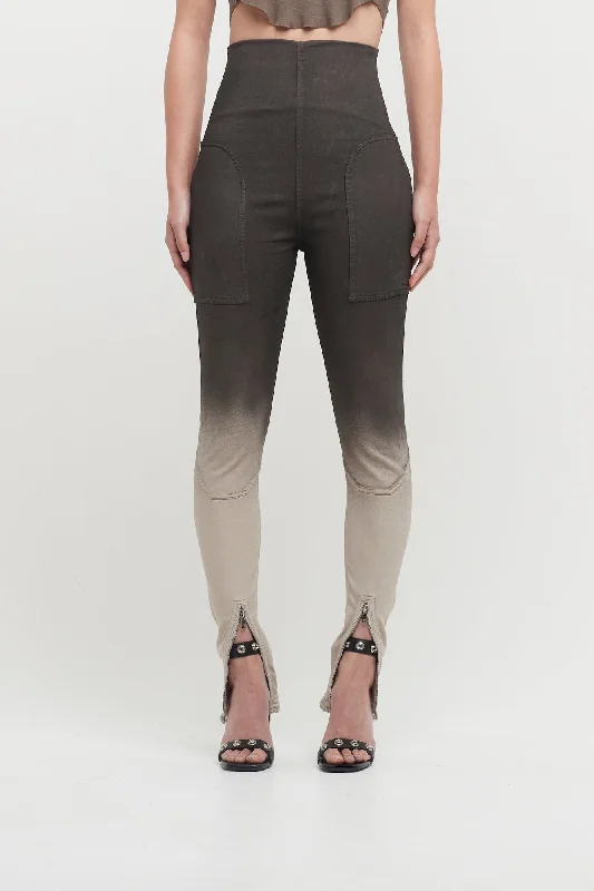 Relaxed Wear Sculpting leggings Rick Owens DRKSHDW Dirt Waist Leggings in Black Pearl Degrade