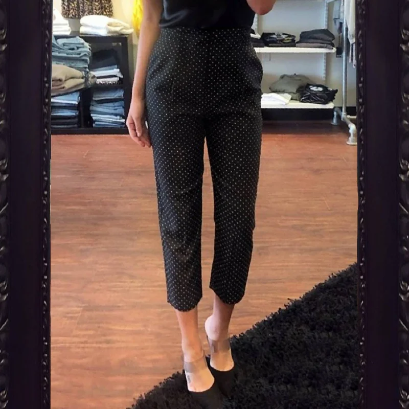 Stylish Ease Galaxy Polka Dot Pant In Black/white