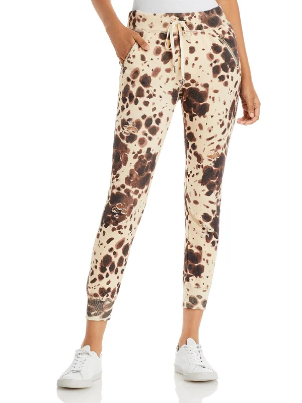 Comfortable Jackets Button-front wide-leg pants Gravity Womens Printed Destroyed Sweatpants Comfortable Jackets Button-front wide-leg pants Gravity Womens Printed Destroyed Sweatpants