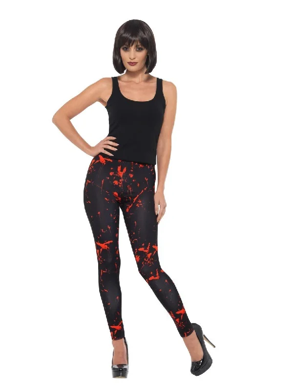 Comfortable Jackets Ribbed high-waist leggings Horror Leggings, Black