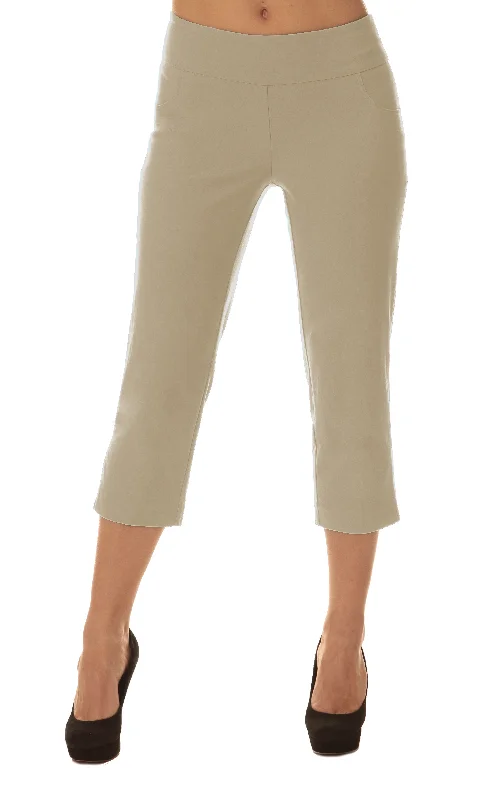 Casual Fit Linen-blend pants Straight Leg Capri Pant With Slit Details Jess