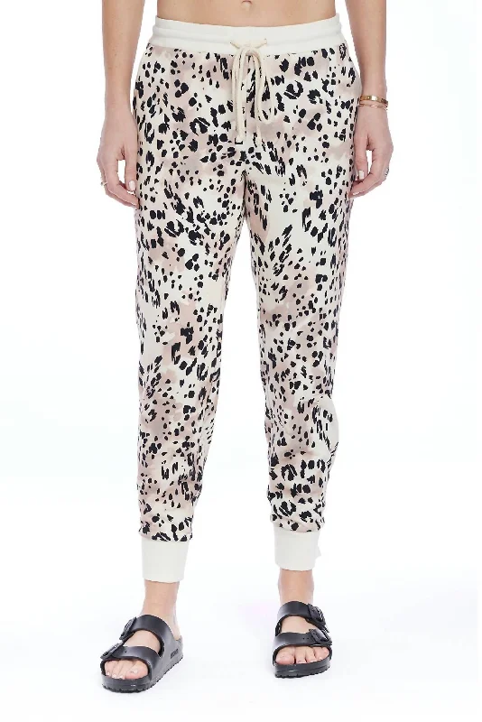 Simple Style Landon Pant In Vanilla Leopard Fiesta