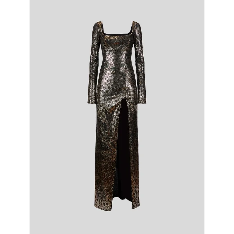 Everyday Comfort Long Dress With Printed Micro Laminas