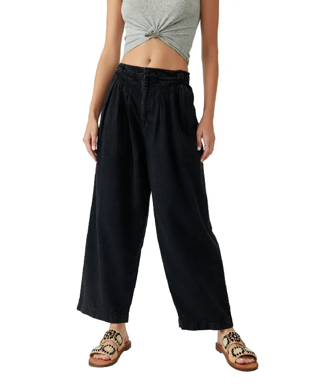 Fresh Comfort Lotta Love Linen Trouser In Black