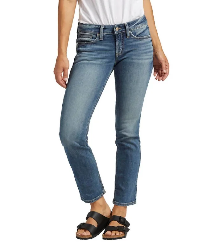 Trendy Looks Tailored khaki pants Low-Rise Britt Straight Jean In Indigo Denim