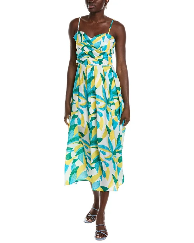 Soft Textures Marion by Etienne Draped Bodice Midi Dress