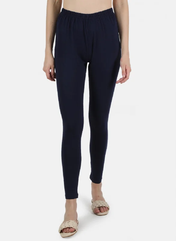 Sporty Elegance Comfort fit leggings Women Navy Blue Plain Legging