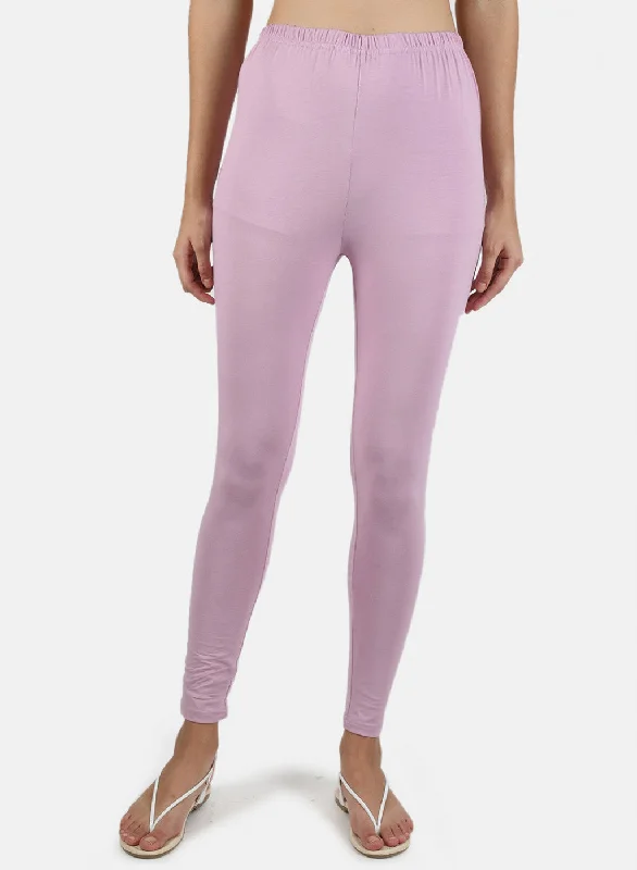 Chic Outfits Mesh leggings Women Purple Plain Legging