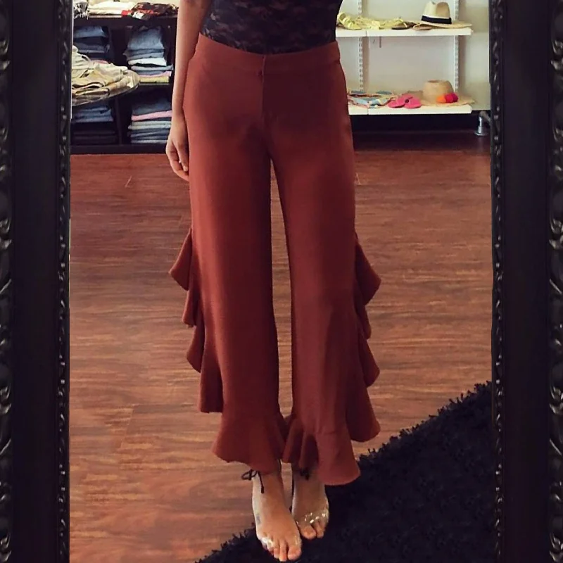 Everyday Style Moonlight Ruffle Pant In Harvest