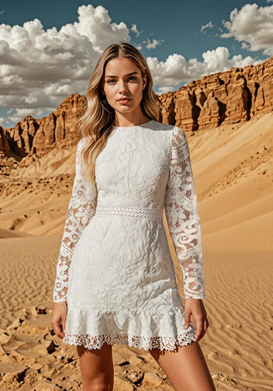 Elegant Wear Open Back Lace Mini Dress