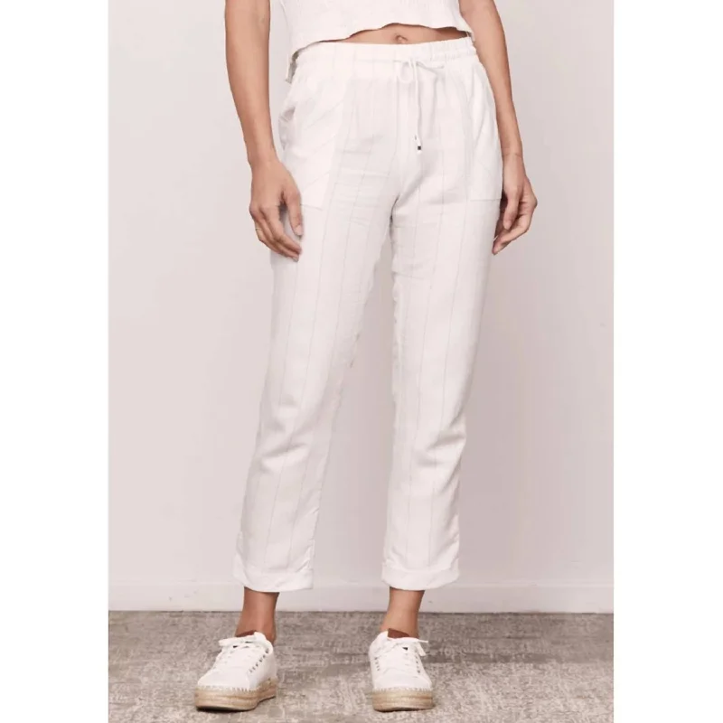Versatile Comfort Pinstripe Kennedy Jogger In White