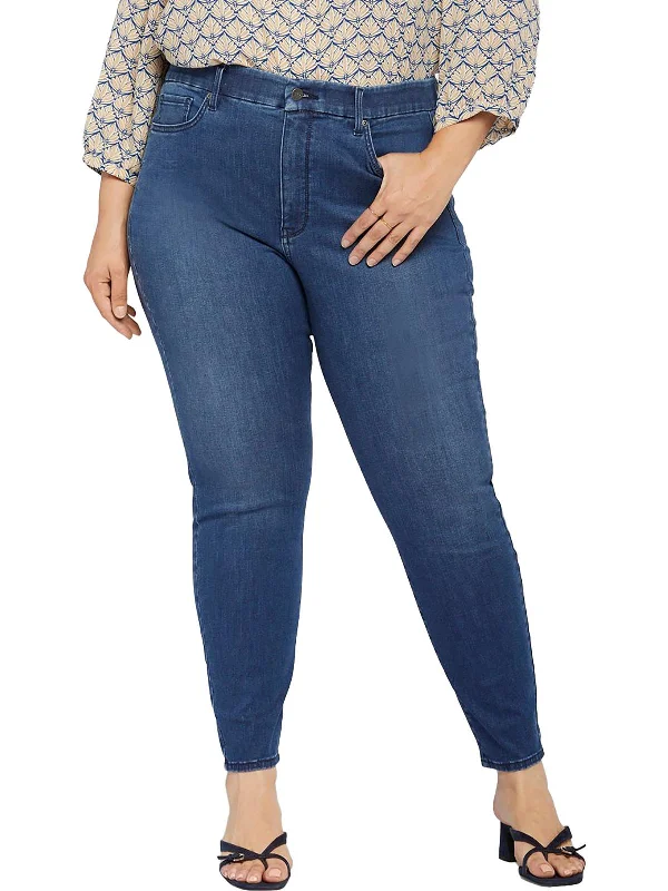 Effortless Wear Color-block pants Plus Ami Womens High Rise Medium Wash Skinny Jeans Effortless Wear Color-block pants Plus Ami Womens High Rise Medium Wash Skinny Jeans