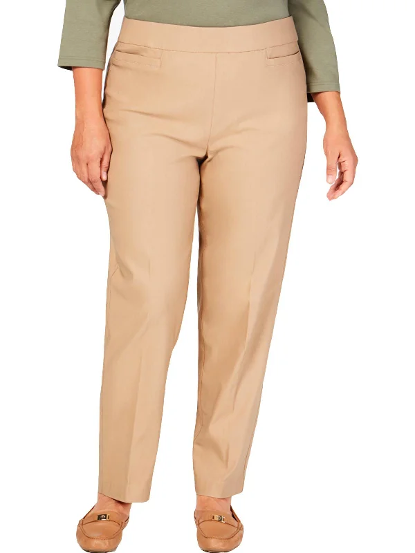 Casual Comfort Plus Womens Modern Fit Stretch Straight Leg Pants