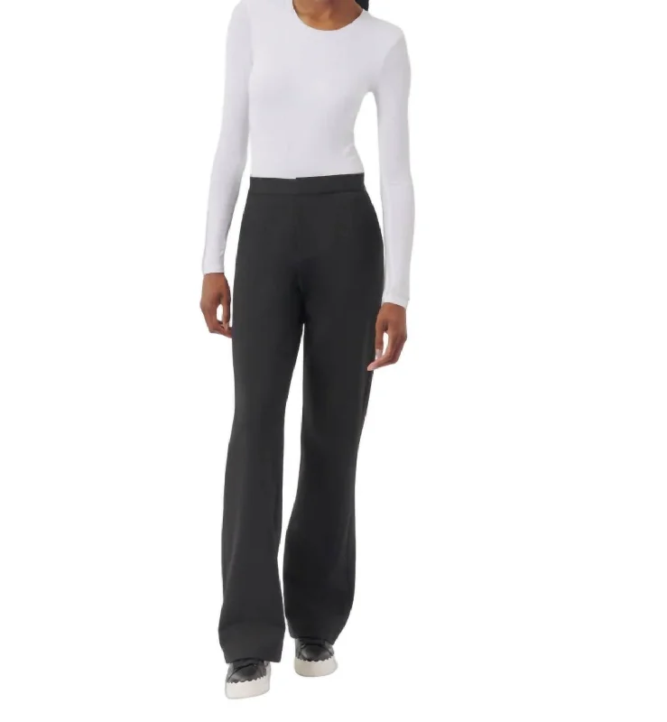 Weekend Comfort Wear Ponte Straight Leg Pant In Black