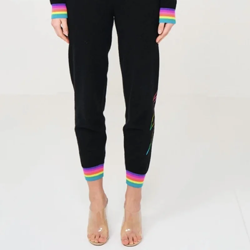 Warm Wear Rainbow Thunder Strike Cashmere Jogger In Multi