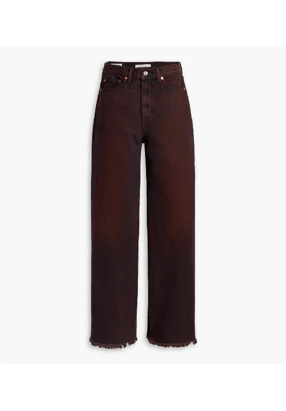 Summer Comfort Loose denim trousers Ribcage Wide Leg Jeans In Cherry Cordial Red