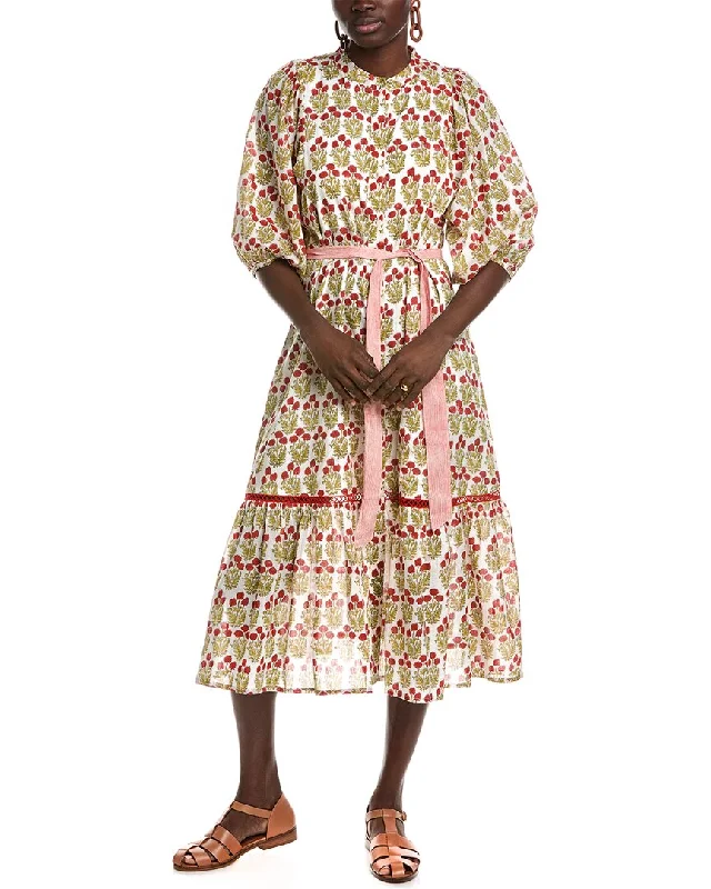 Easy Comfort Style Ro's Garden Oleander Midi Dress