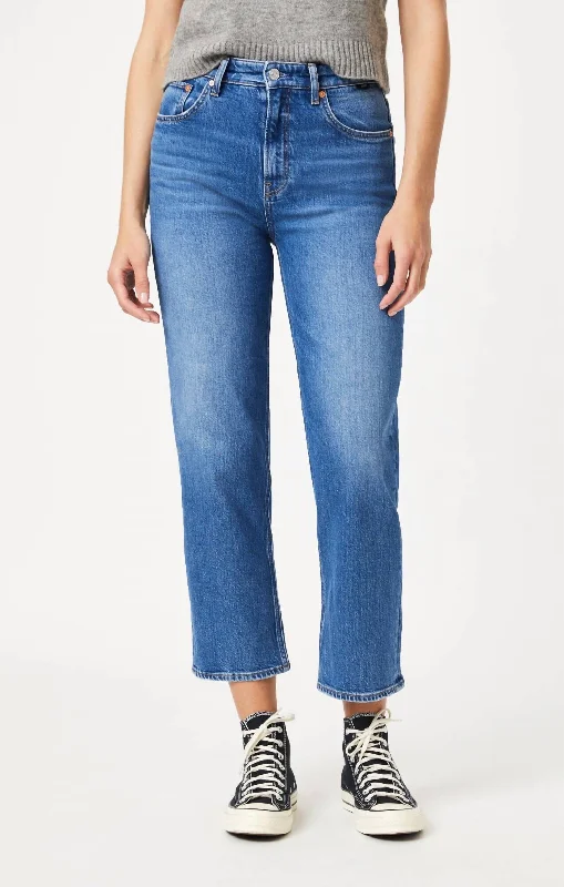 Minimal Comfort Pleated wide-leg trousers Savannah Mid Brushed Straight Leg Jean In Blue Minimal Comfort Pleated wide-leg trousers Savannah Mid Brushed Straight Leg Jean In Blue