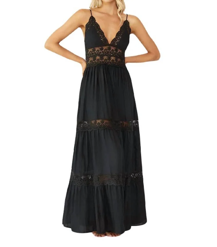 Elegant Dressing Shea Long Maxi Dress In Midnight