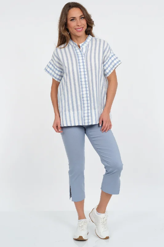 Soft Clothing Printed cotton pants LIOR Women's Cropped Pull-On Pant "Sidney"