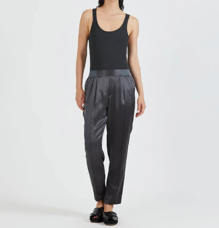 Cozy Look Silk Pull On Pants In Flint