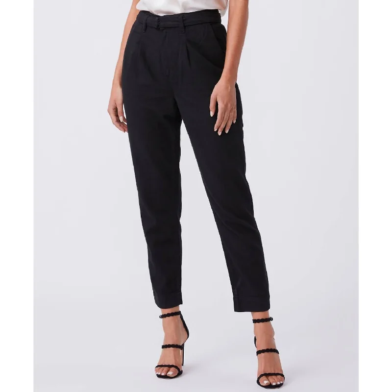 Everyday Comfort Simone Pleats Trouser In Black Carbon