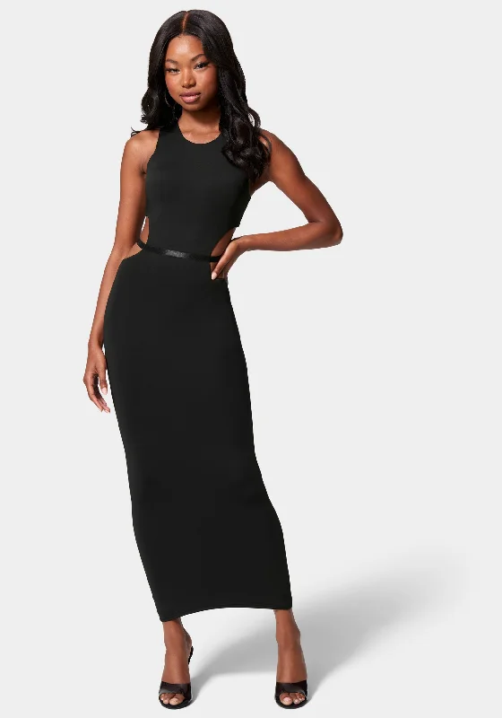 Smart Comfort Slinky Side Cutout Midi Dress