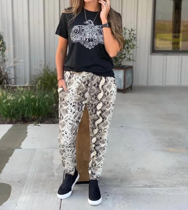Relaxed Dresses Snakeskin Jogger In Multi