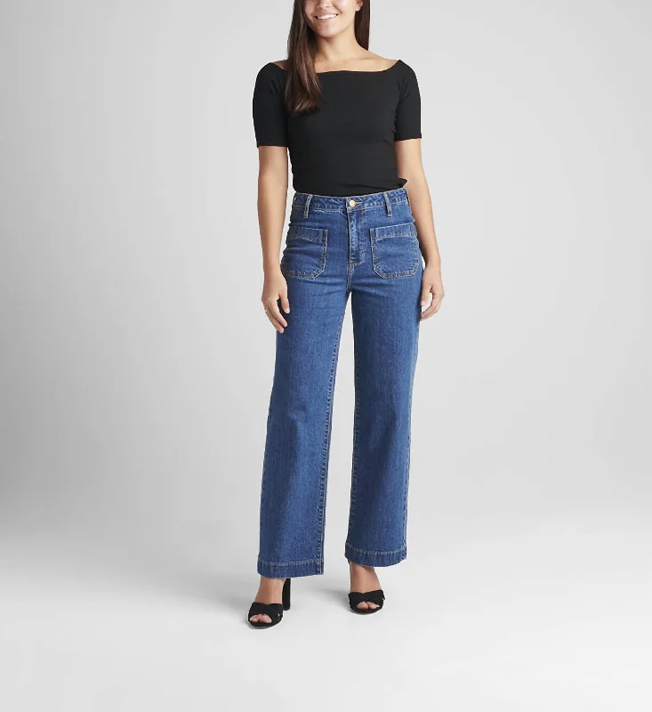 Comfortable Looks Stretch cotton pants Sophia High Rise Wide Leg Jean In Berkeley