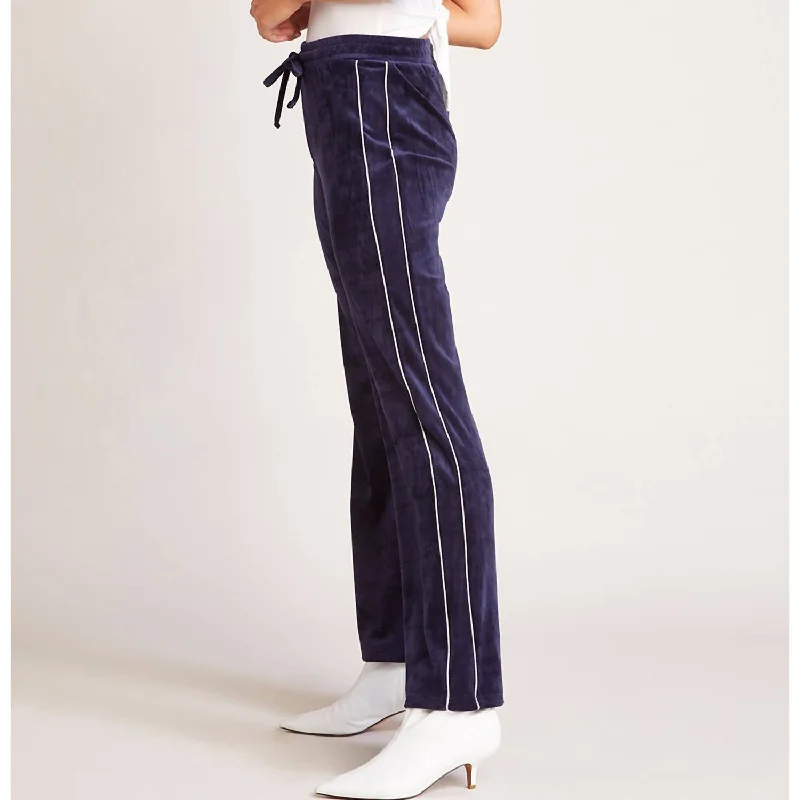 Cozy Shirts Sporty Spice Velour Pant In Navy