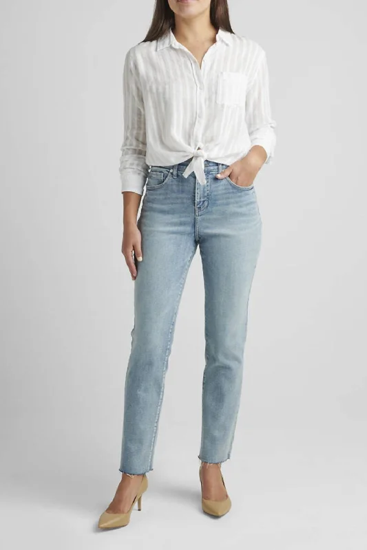 Smart Comfort Wear Slim ankle-length pants Stella High Rise 30" Straight Jeans In Seashore Blue Smart Comfort Wear Slim ankle-length pants Stella High Rise 30" Straight Jeans In Seashore Blue
