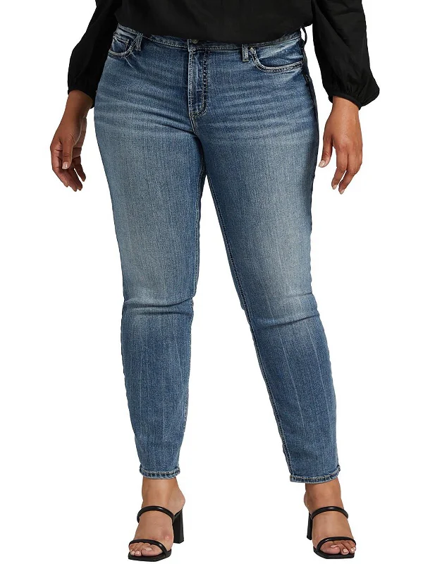 Timeless Style Denim capri pants Suki Womens Mid-Rise Curvy Fit Straight Leg Jeans