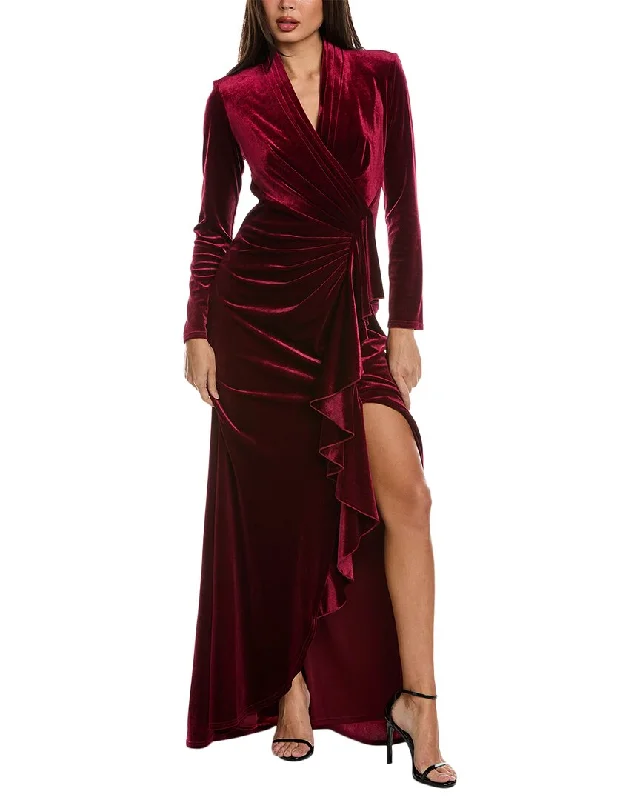 Fashion Comfort Tadashi Shoji Velvet One-Shoulder Gown