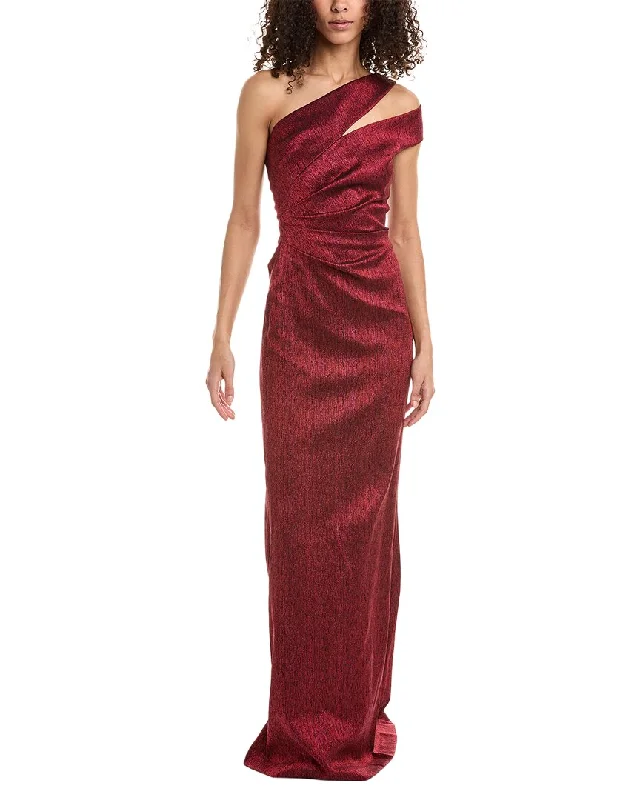 Comfy Chic Wear Teri Jon by Rickie Freeman One-Shoulder Gown