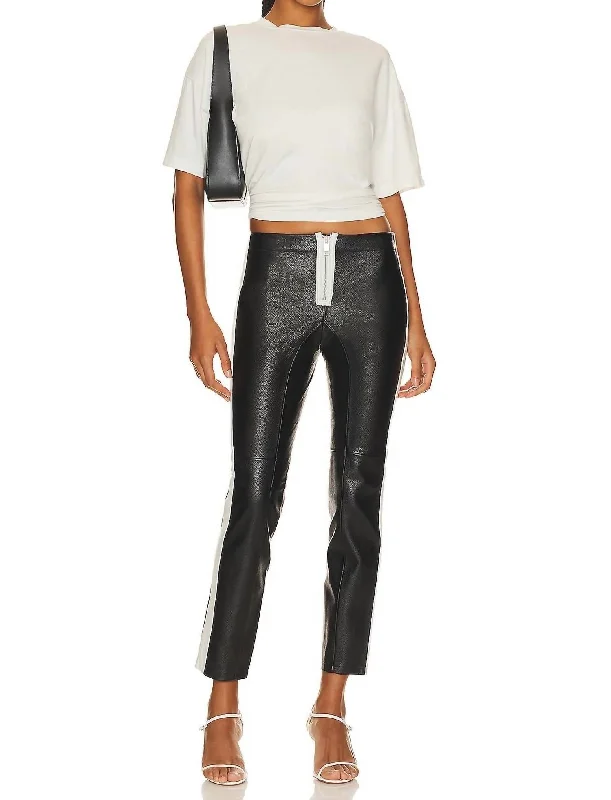 Stylish Jackets The Leather Moto Pant In Black/white